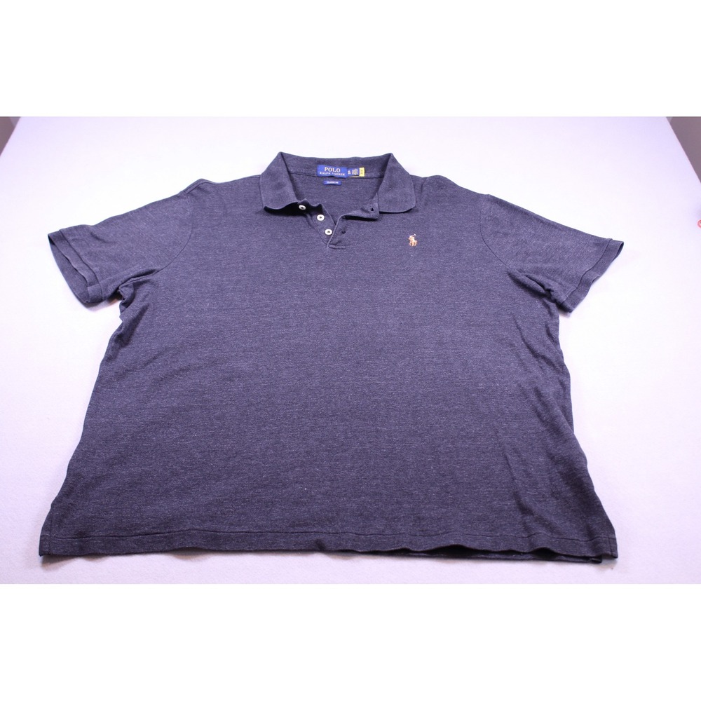 Polo Ralph Lauren Mens XL Classic Fit Polo Shirt Charcoal Grey Heather Short Slv